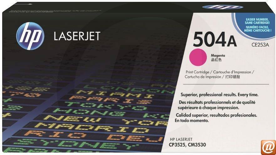 CE253A - Cartucho de toner original HP Magenta Color para LaserJet CP3525 / CM3530 MFP 7000 pginas